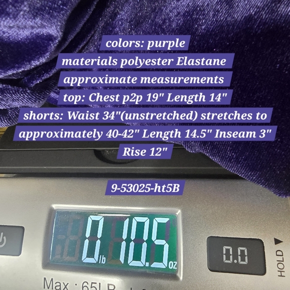 SHEIN Plus Size 2XL Tube Top And Track Short 2-Piece Set Soft Velvety Purple - Picture 9 of 9